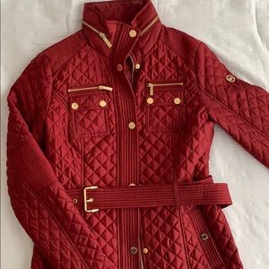 Michael Kors red pleated jacket